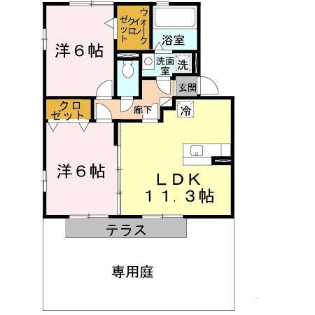 サンフィールドⅠ(2LDK/1階)の間取り写真