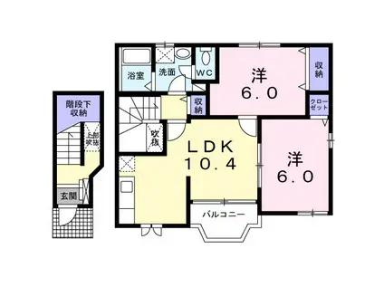 サニーフォレスト(2LDK/2階)の間取り写真