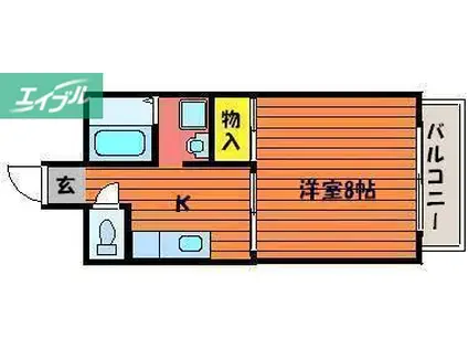 セリバ今(1K/2階)の間取り写真