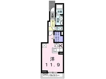 フェリーチェN I(ワンルーム/1階)の間取り写真