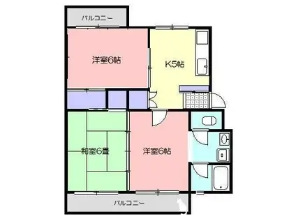 吉原マンション(3DK/3階)の間取り写真