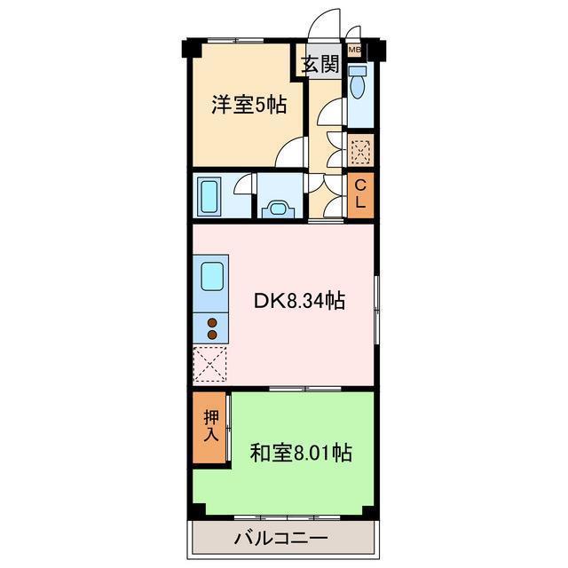 第6水野マンション(2DK/1階)の間取り写真