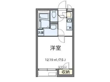 グリーンヒルズII(1K/2階)の間取り写真