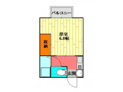 シャルマンハゴロモB棟(1K/1階)の間取り写真