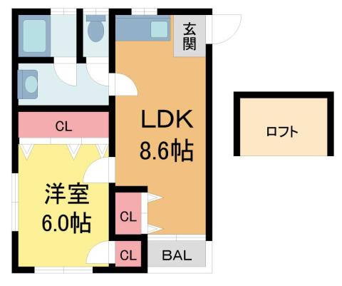 平和マンション(1LDK/4階)の間取り写真
