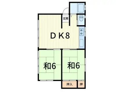 大成コーポ(2DK/1階)の間取り写真