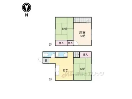 ハイツ岡入(3K/1階)の間取り写真