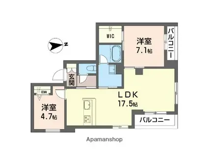 カイレアレジデンス(2LDK/2階)の間取り写真
