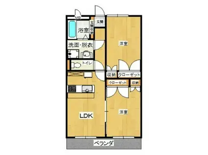 ファミール(2LDK/2階)の間取り写真