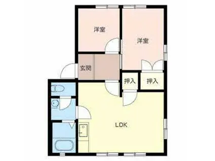 ラ・サルデーヌ(2LDK/1階)の間取り写真