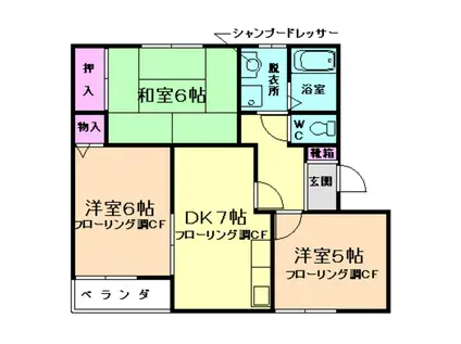 セレナ山下(3DK/2階)の間取り写真