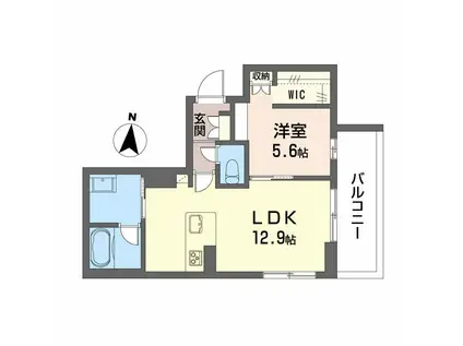 ビィアン アテリア(1LDK/2階)の間取り写真