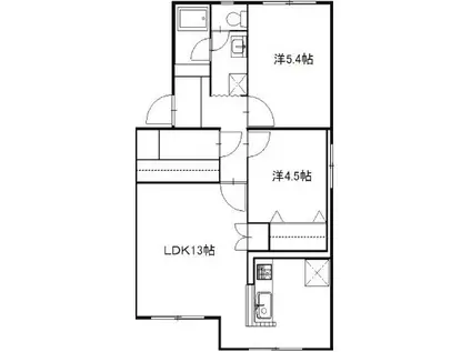 ハイクレストサンシャインI(2LDK/1階)の間取り写真