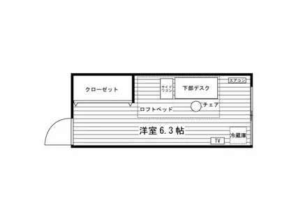 女子学生会館 ユニハーモニー大曽根(ワンルーム/2階)の間取り写真