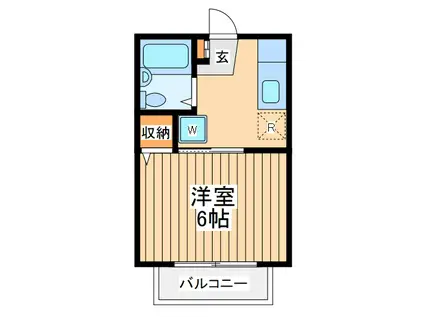 カサブランカ2(1K/1階)の間取り写真