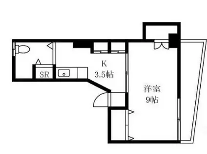 益谷ハイツ(1K/2階)の間取り写真