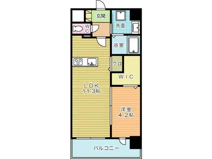 PROSPERER大手町(1LDK/9階)の間取り写真