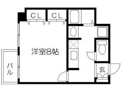 アルファープライズ6(1K/2階)の間取り写真