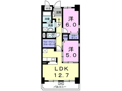 ビーハイヴ(2LDK/3階)の間取り写真