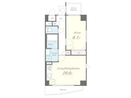 リリー・ラ・アルディス(1LDK/5階)の間取り写真