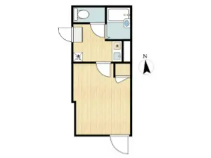ラフィネ竹の塚(1K/1階)の間取り写真