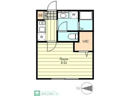 アルカサールII(1K/1階)の間取り写真