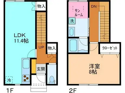 本郷町APARTMENT A棟(1LDK/1階)の間取り写真