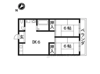 ドリームハイツA(2DK/1階)の間取り写真