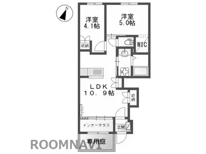 ハピネス(2LDK/1階)の間取り写真