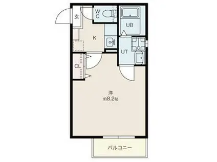 リブレア日比野西A(1K/1階)の間取り写真