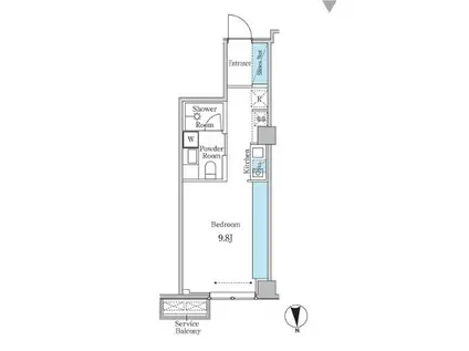 ゲートヒル東京(ワンルーム/2階)の間取り写真