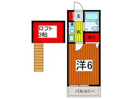 コウケンハイム(1K/2階)の間取り写真
