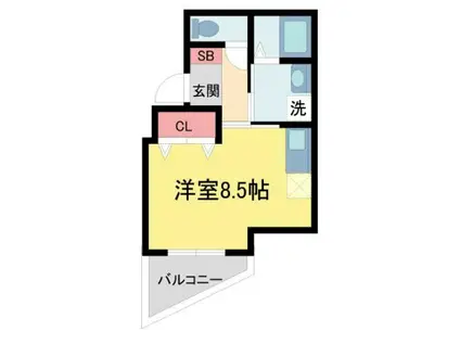 ココディール(ワンルーム/3階)の間取り写真