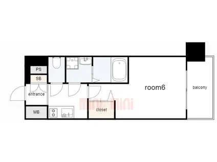 ファステート神戸マージュ(1K/3階)の間取り写真