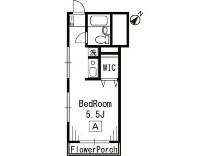 オーシャンヒルズ東山(ワンルーム/2階)の間取り写真