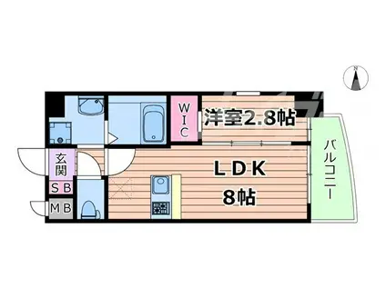 ALIVIS放出(1LDK/4階)の間取り写真