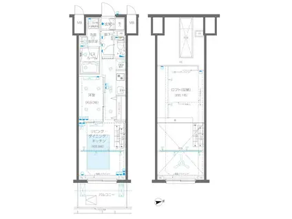 ZOOM新宿御苑前(1LDK/12階)の間取り写真