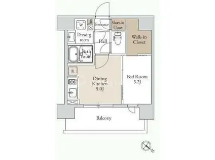 グランカーサ三ノ輪III(1DK/10階)の間取り写真