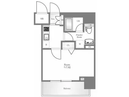 メインステージ森下(1K/11階)の間取り写真