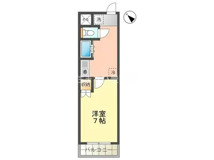 アイルーム豊田永覚II(1K/1階)の間取り写真