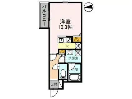 エルスタンザ塚口本町(ワンルーム/2階)の間取り写真