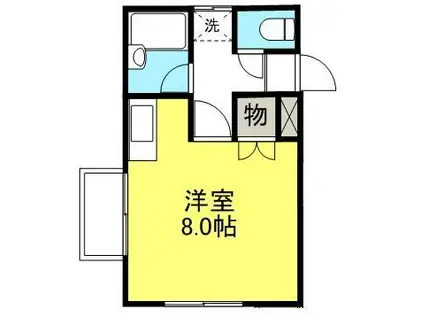 BEL藤塚(ワンルーム/2階)の間取り写真