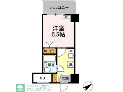 コンフォール小泉(1K/4階)の間取り写真