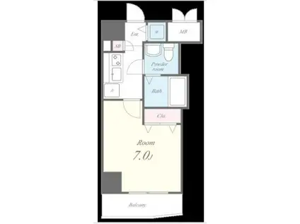 プロムナード岩楯(1K/4階)の間取り写真