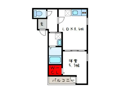 フジパレス平野区加美東五丁目(1LDK/3階)の間取り写真