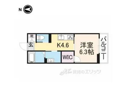 シャーメゾン王寺駅前(1DK/2階)の間取り写真