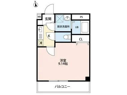 アンプルールフェールリリエンハイムII(1K/1階)の間取り写真