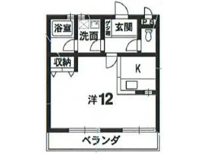 Yハウス弐番館(1K/2階)の間取り写真