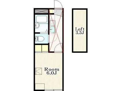 クライスコーポ榎(1K/1階)の間取り写真