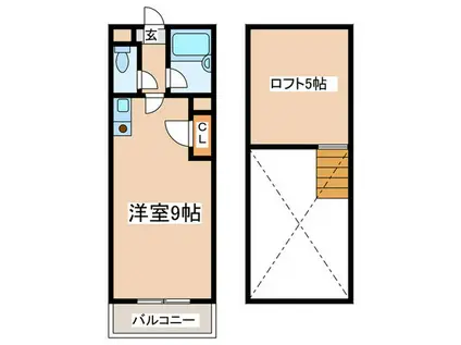 シティコート太宰府(ワンルーム/2階)の間取り写真